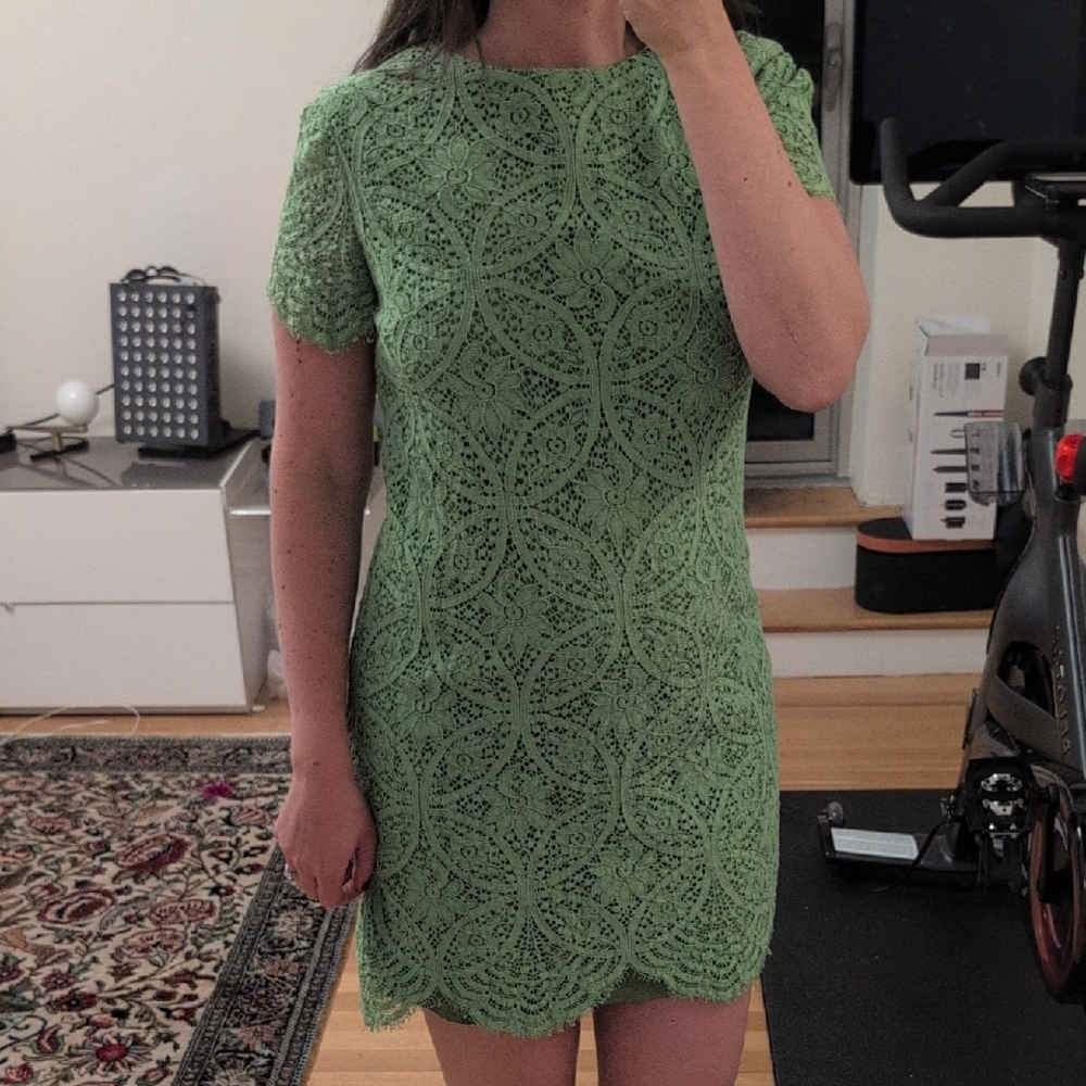 Cynthia Steffe Green Lace Mini Dress